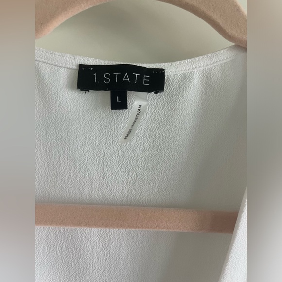 1. STATE Henry Flutter Sleeve Button Front Blouse - Size Large - Picture 4 of 6